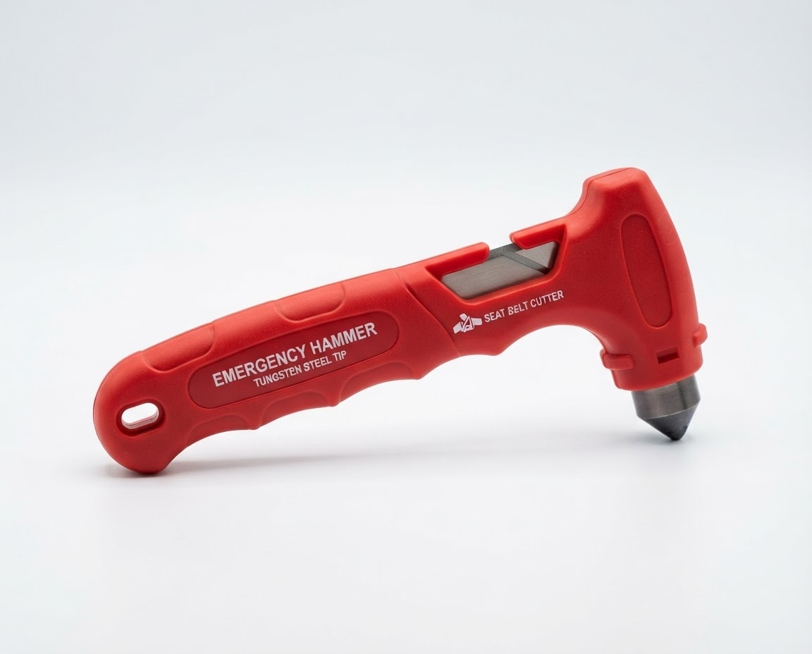 A_red_emergency_safety_hammer_with_seat_belt_cutte-1785002332248 safety hammer - Image 1
